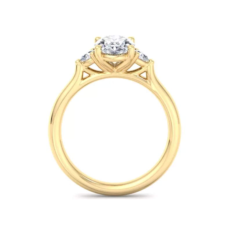 14K Yellow Gold Michaela Classic Pear Three-Stone Engagement Ring