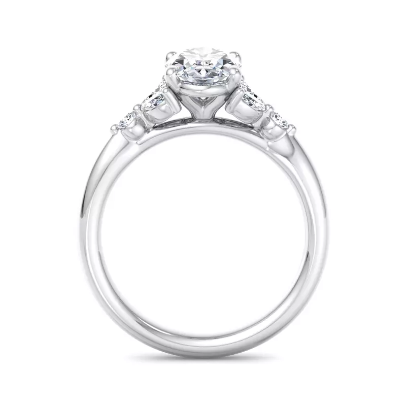 Platinum Nia Round And Marquise Diamond Engagement Ring