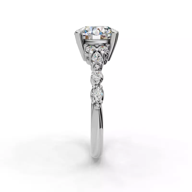 14K White Gold Zavi Engagement Ring