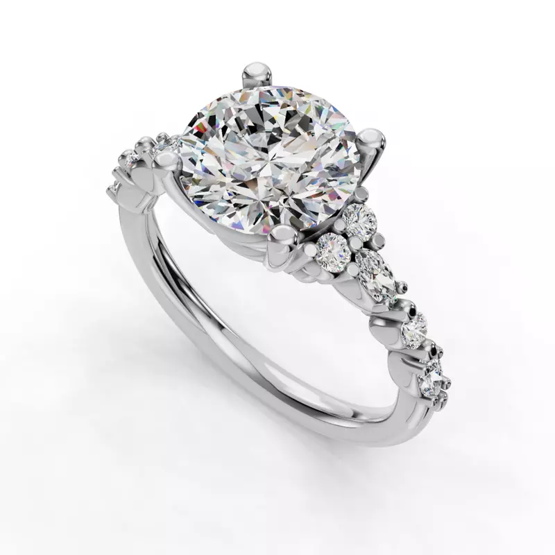 14K White Gold Zavi Engagement Ring