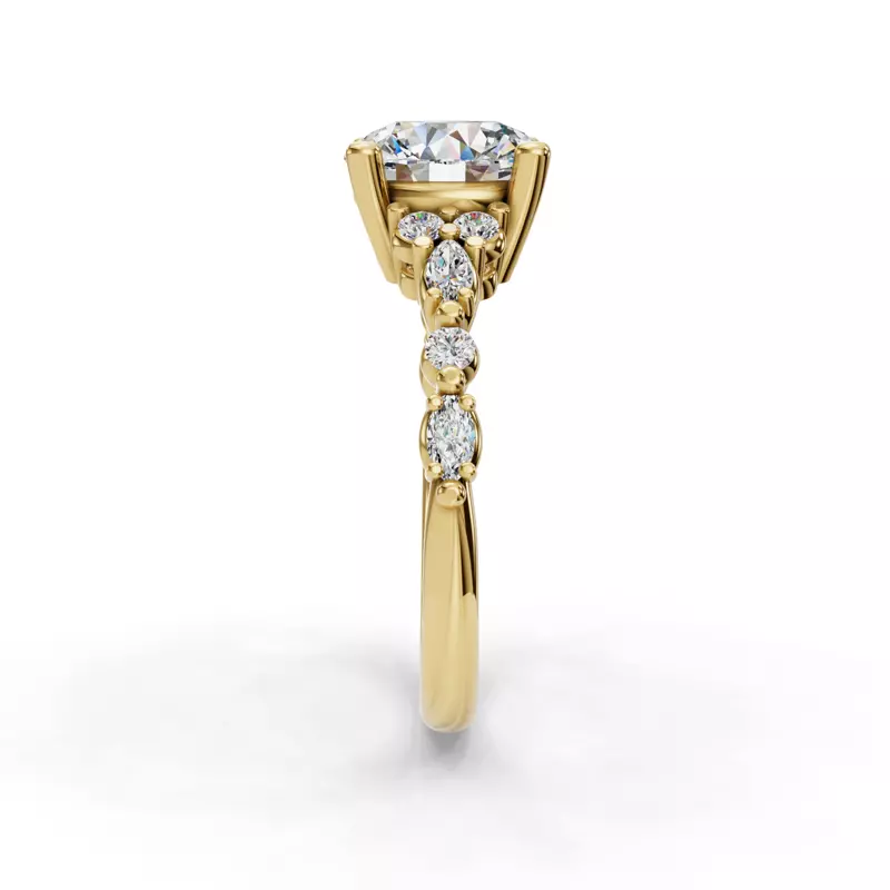 14K Yellow Gold Zavi Engagement Ring