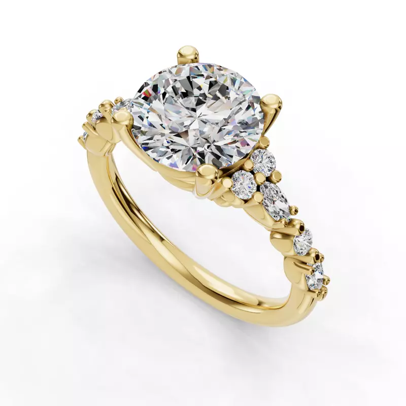 14K Yellow Gold Zavi Engagement Ring
