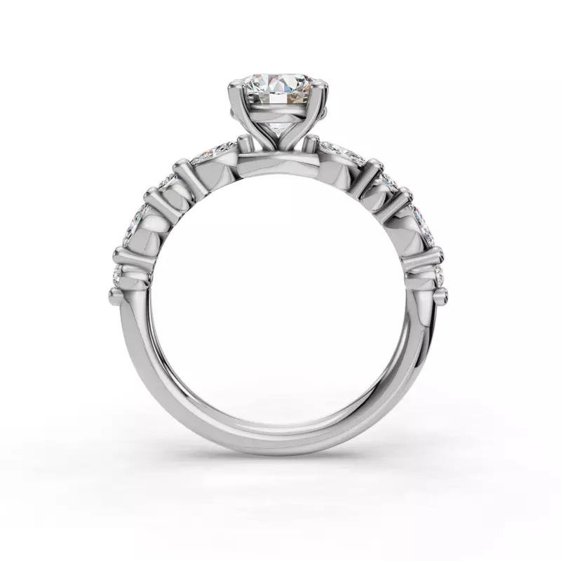 Platinum Eclipta Classic Marquise And Round Diamond Engagement Ring