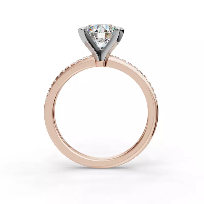 14K Rose Gold Kyla Pave Engagement Ring