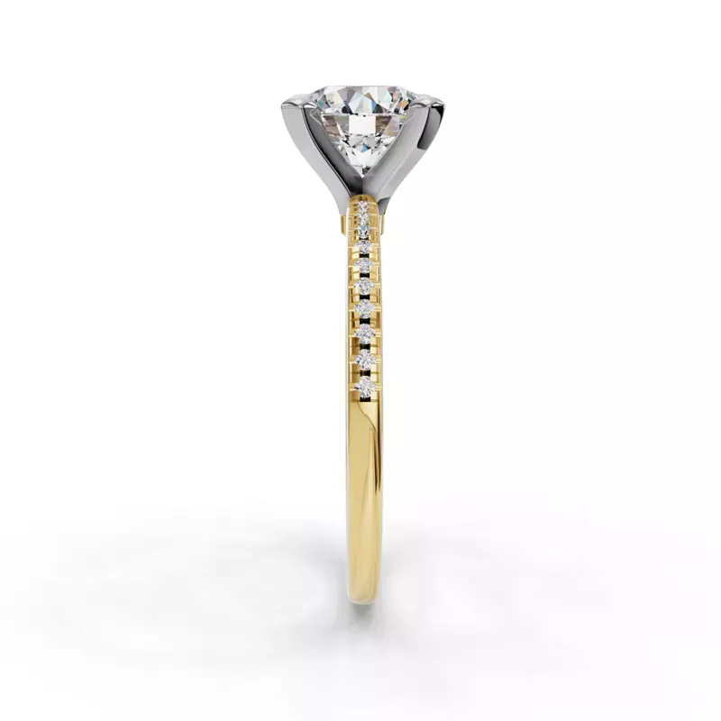 14K Yellow Gold Kyla Pave Engagement Ring