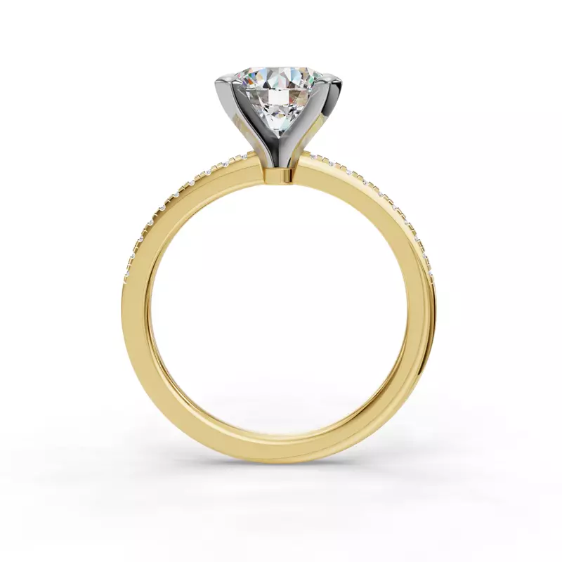 14K Yellow Gold Kyla Pave Engagement Ring