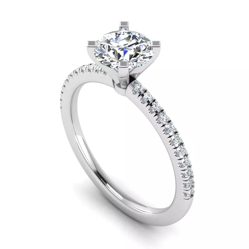 14K White Gold Carter Pave Engagement Ring