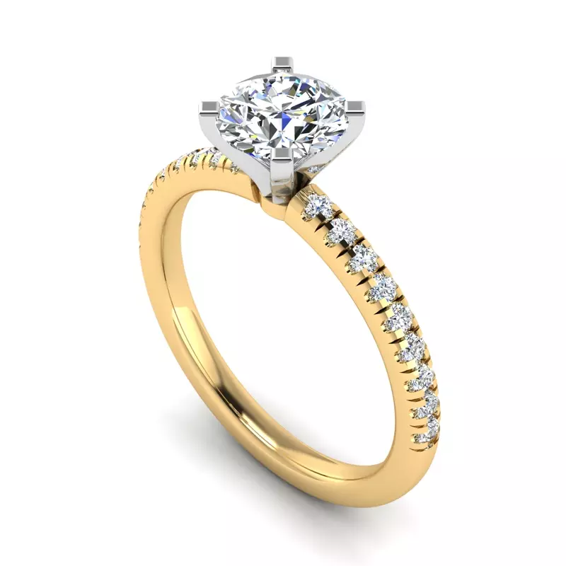 14K Yellow Gold Kora Pave Engagement Ring