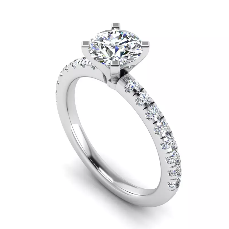 14K White Gold Saige Pave Engagement Ring
