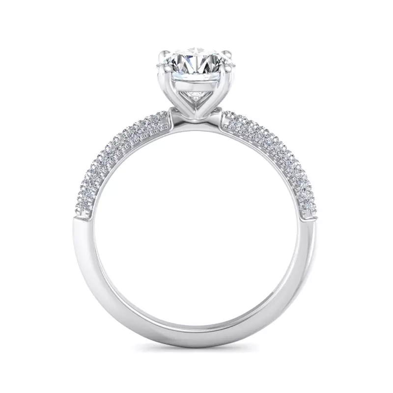 18K White Gold Imani Triple Pave Engagement Ring