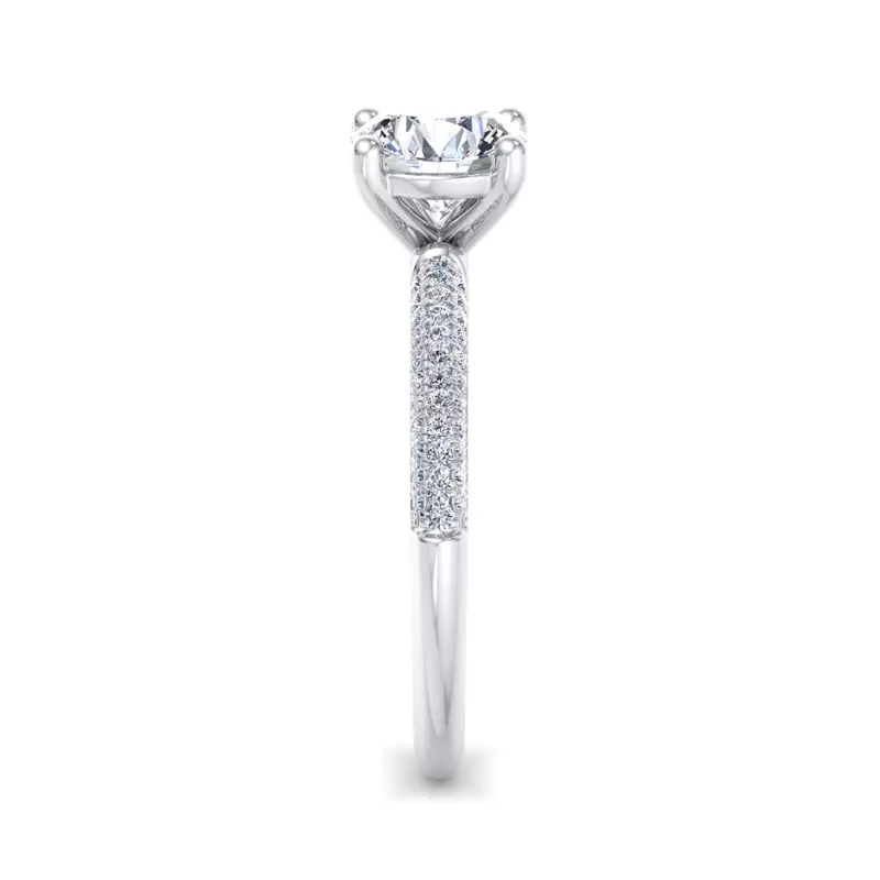 18K White Gold Imani Triple Pave Engagement Ring