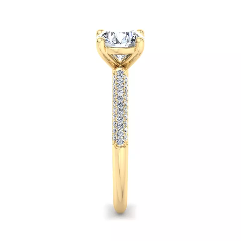 18K Yellow Gold Imani Triple Pave Engagement Ring