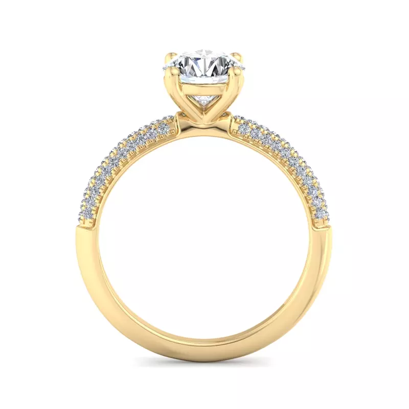 18K Yellow Gold Imani Triple Pave Engagement Ring