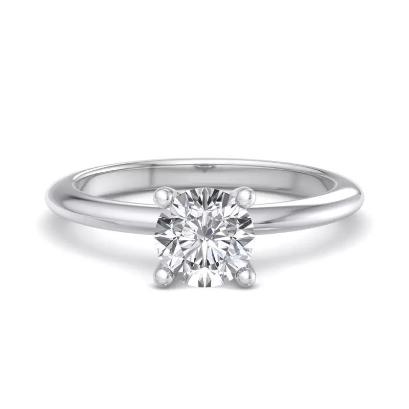 18K White Gold Amber Hidden Halo