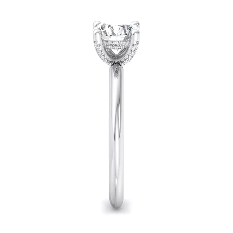 18K White Gold Amber Hidden Halo