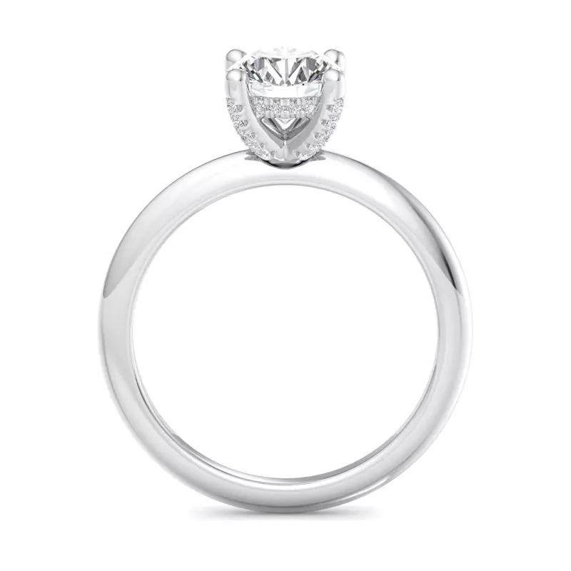 18K White Gold Amber Hidden Halo