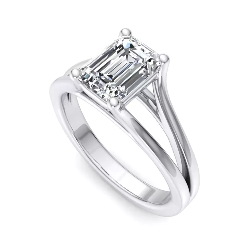 14K White Gold Irha Wide Split Engagement Ring