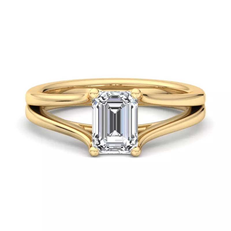 14K Yellow Gold Irha Wide Split Engagement Ring