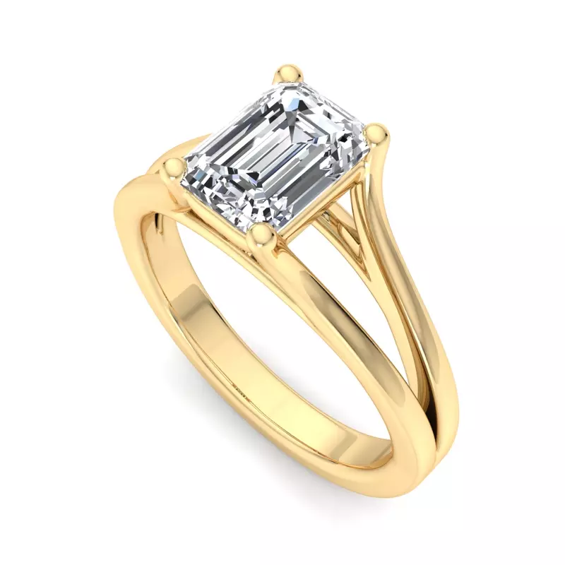14K Yellow Gold Irha Wide Split Engagement Ring