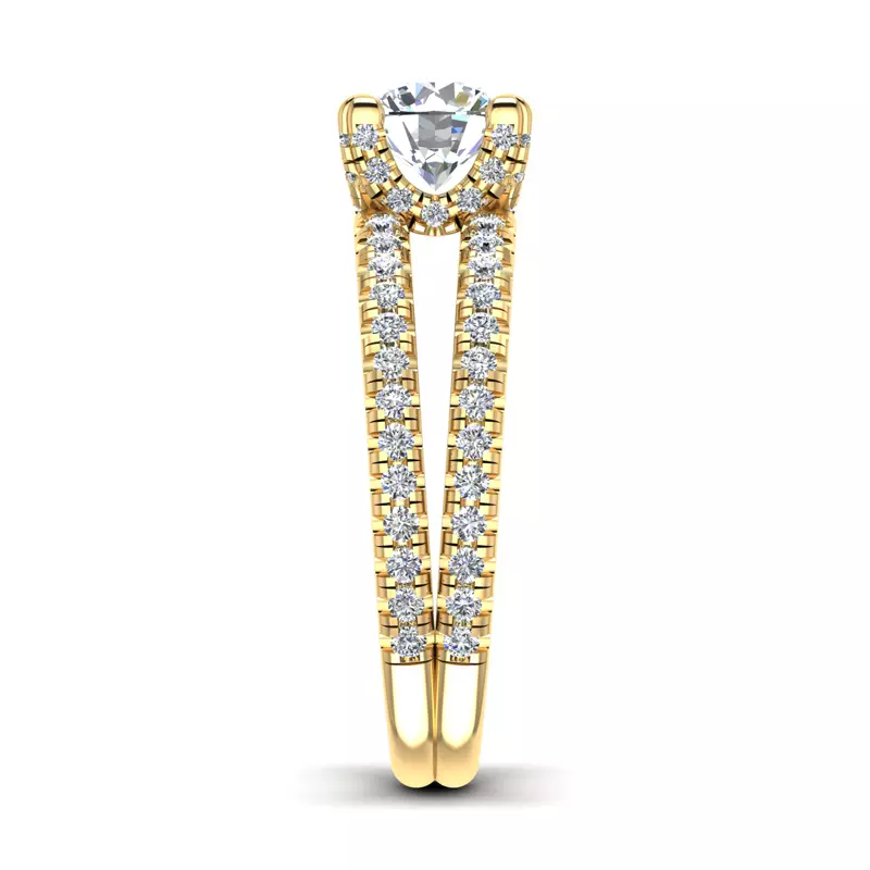 14K Yellow Gold Naomi Split Shank Pave Engagement Ring