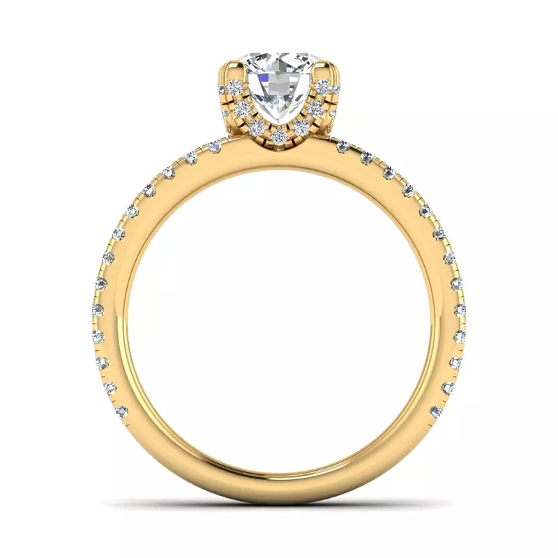 14K Yellow Gold Naomi Split Shank Pave Engagement Ring