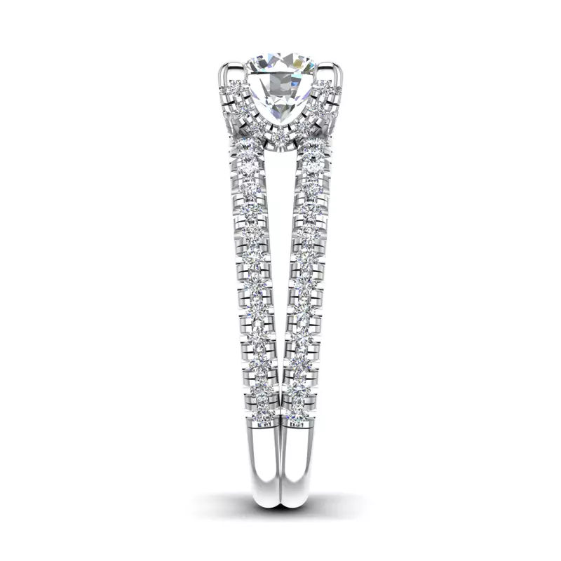 Platinum Naomi Split Shank Pave Engagement Ring