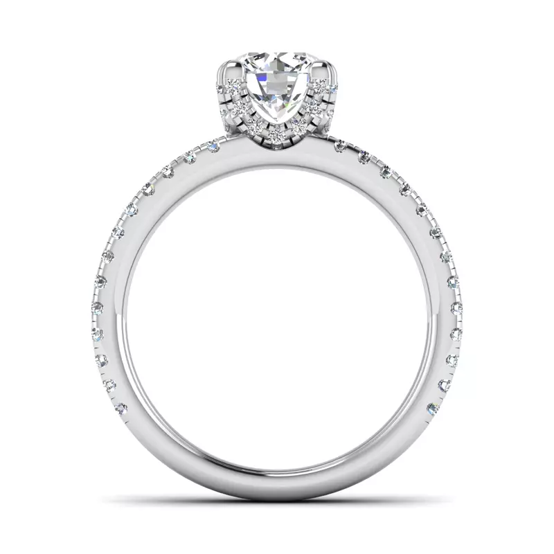 Platinum Naomi Split Shank Pave Engagement Ring