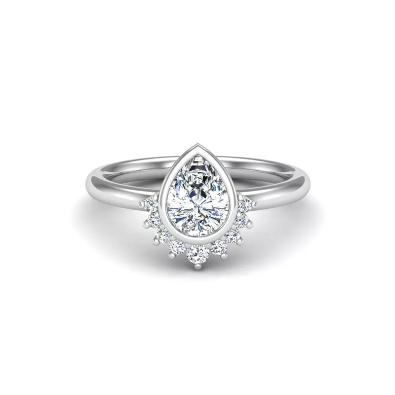 14K White Gold Cora Pear Engagement Ring