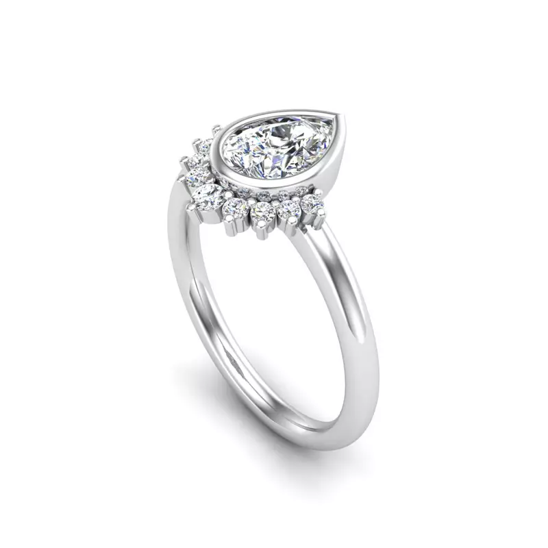 14K White Gold Cora Pear Engagement Ring