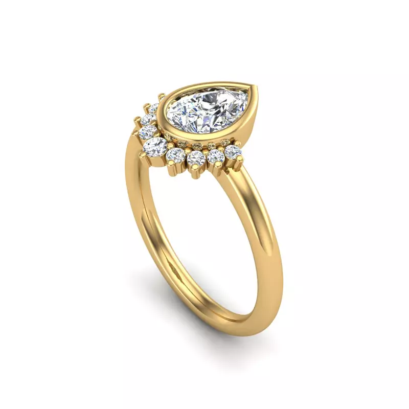 14K Yellow Gold Cora Pear Engagement Ring