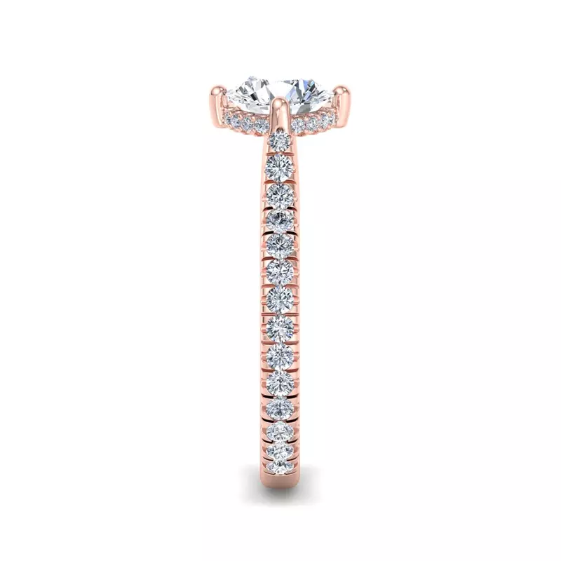 14K Rose Gold Madelyn Hidden Halo Engagement Ring