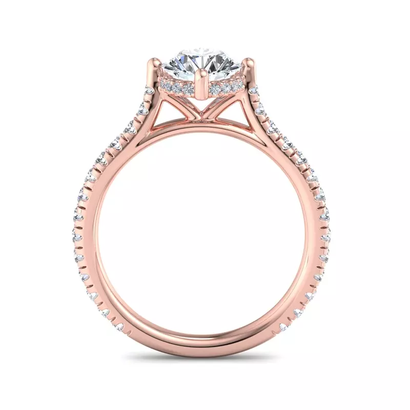 14K Rose Gold Madelyn Hidden Halo Engagement Ring