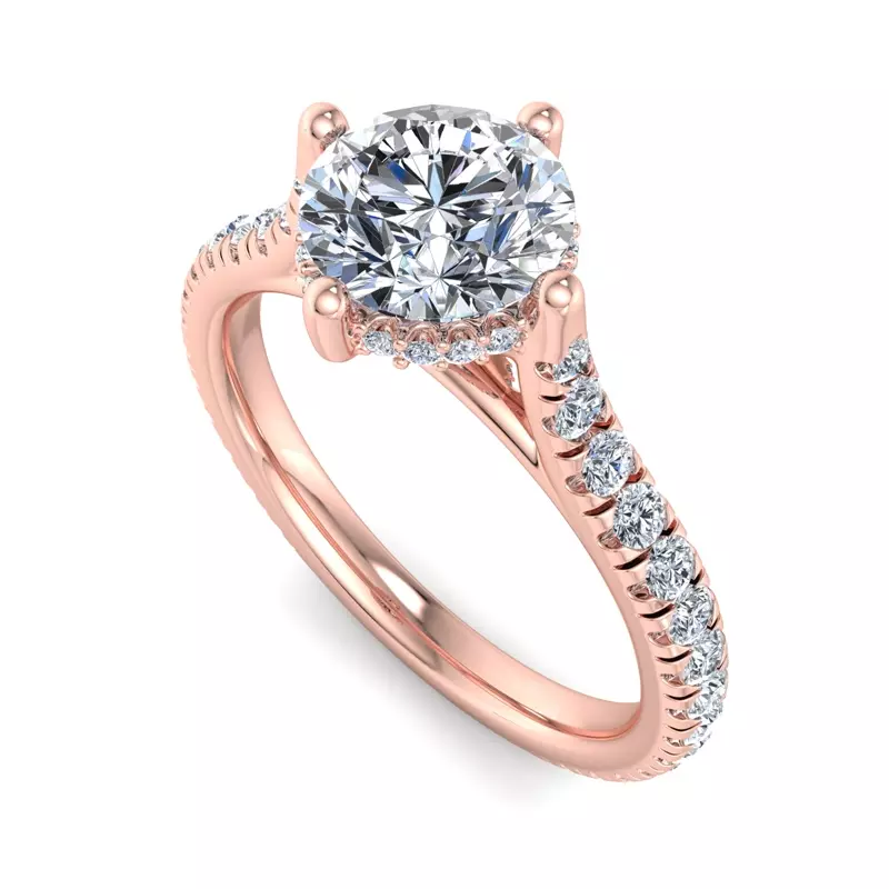 14K Rose Gold Madelyn Hidden Halo Engagement Ring