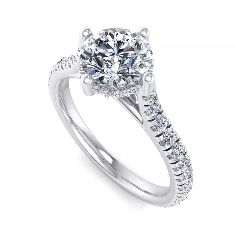 Platinum Madelyn Hidden Halo Engagement Ring