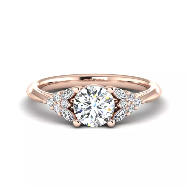 14K Rose Gold Allison Accented Engagement Ring