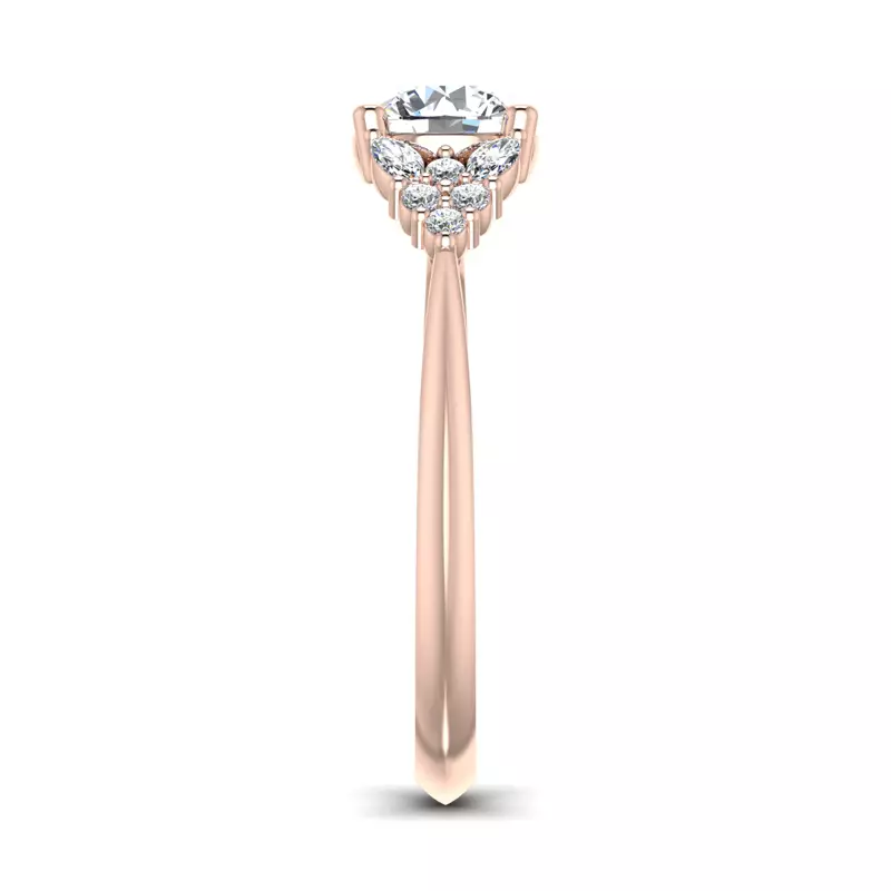 14K Rose Gold Allison Accented Engagement Ring