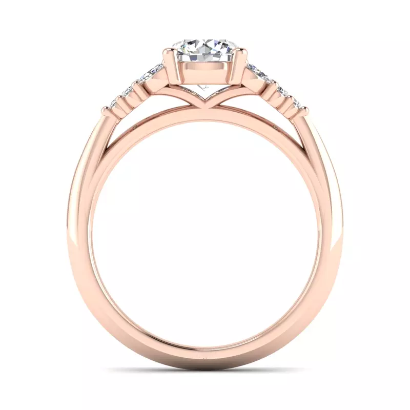 14K Rose Gold Allison Accented Engagement Ring