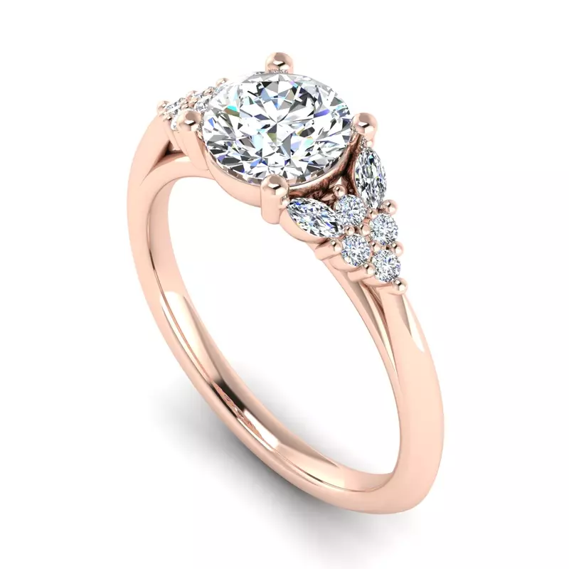 14K Rose Gold Allison Accented Engagement Ring