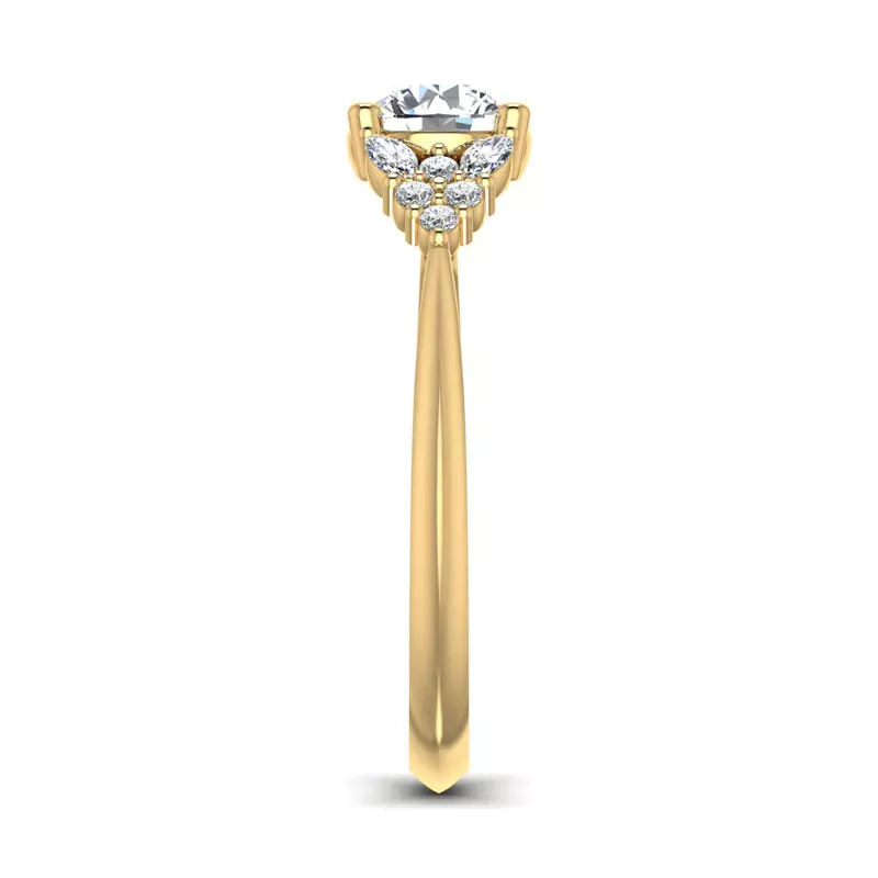 18K Yellow Gold Allison Accented Engagement Ring