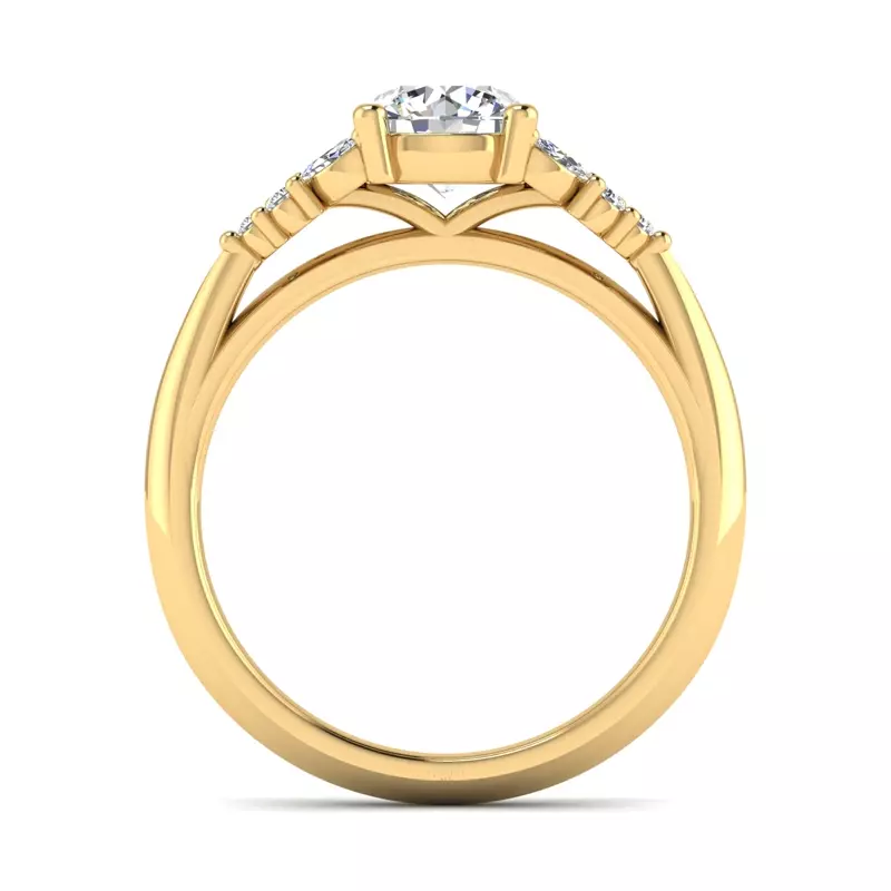 18K Yellow Gold Allison Accented Engagement Ring