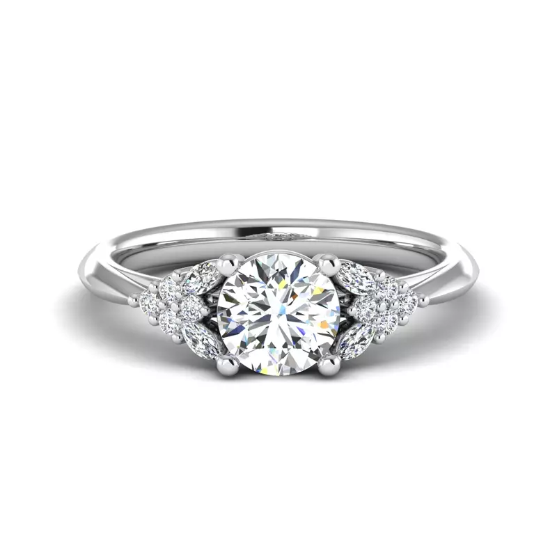 Platinum Allison Accented Engagement Ring