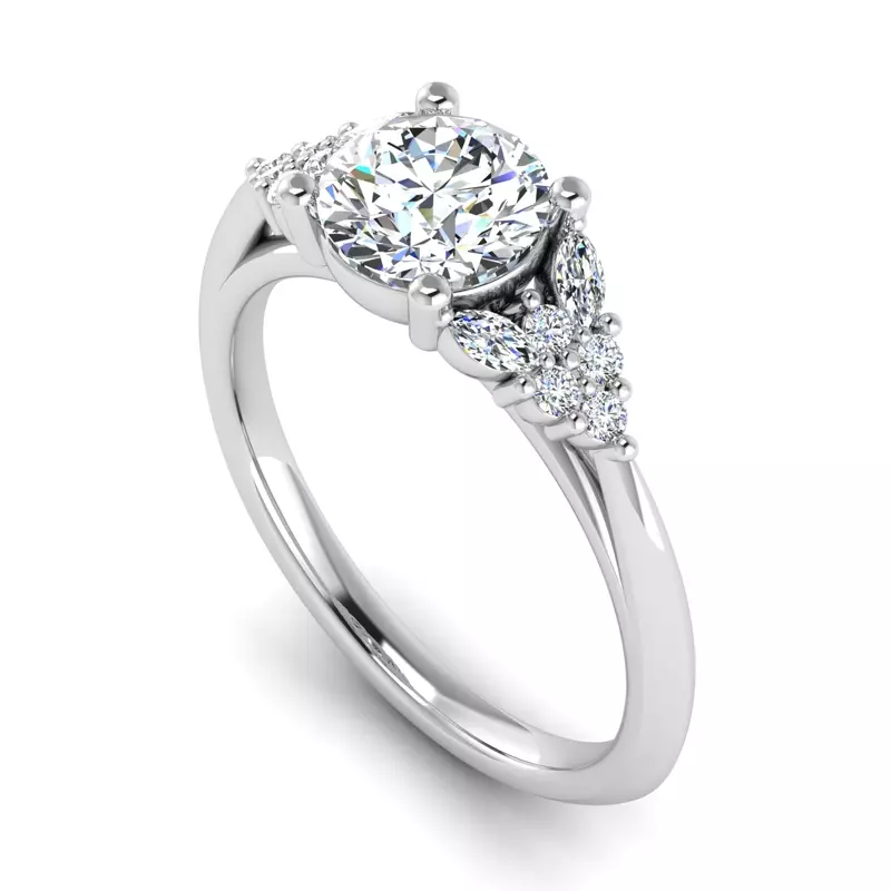 Platinum Allison Accented Engagement Ring