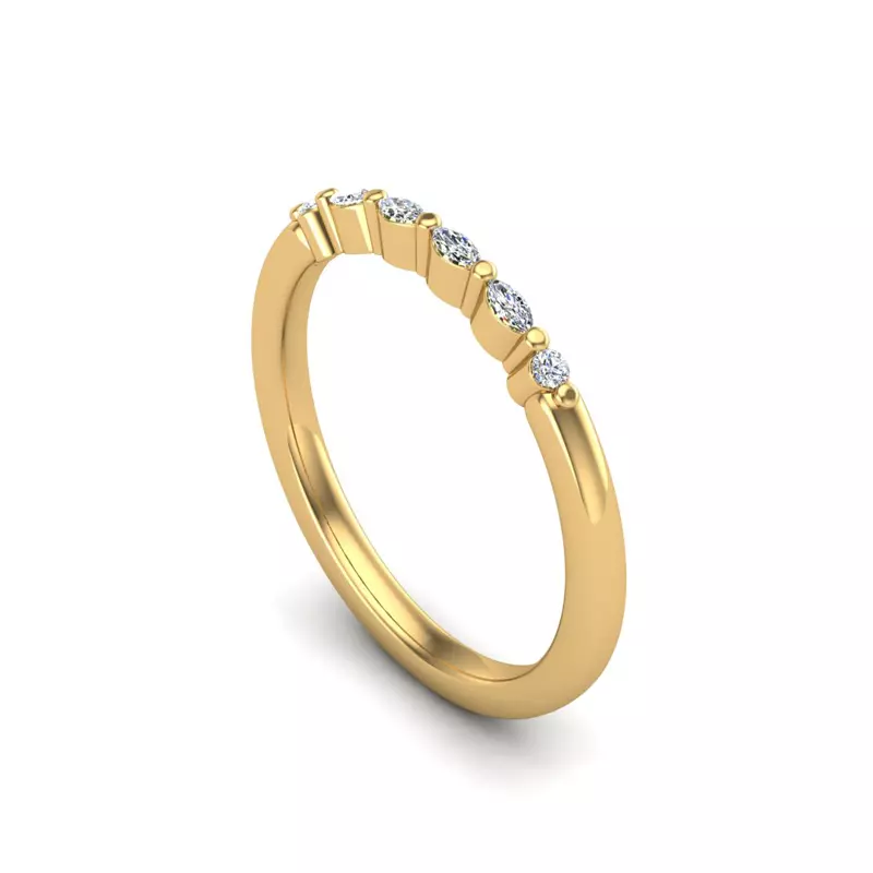 14K Yellow Gold Allisson Marquise Diamond Band