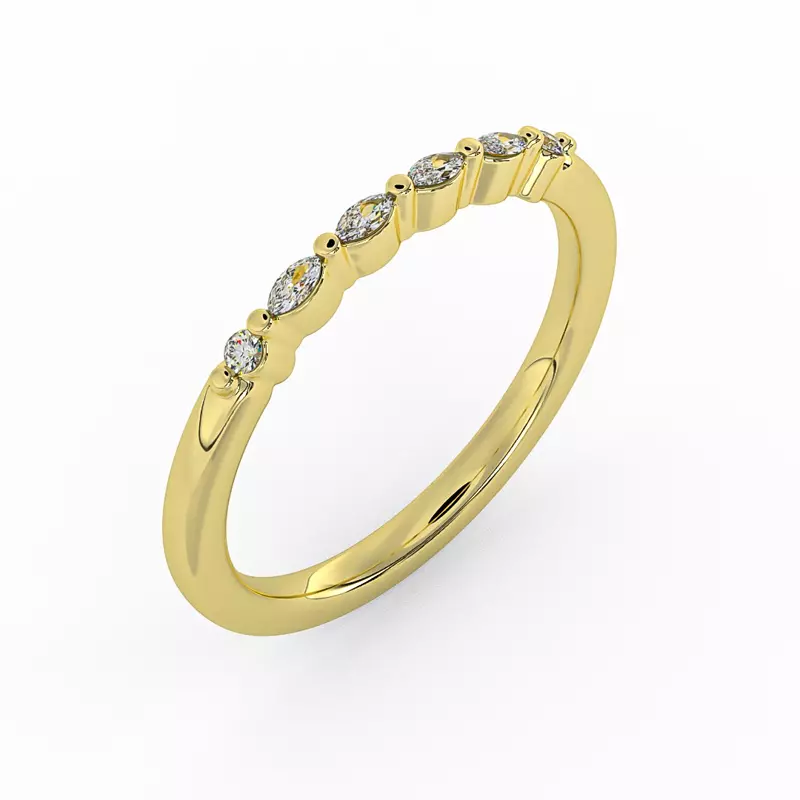 14K Yellow Gold Allisson Marquise Diamond Band