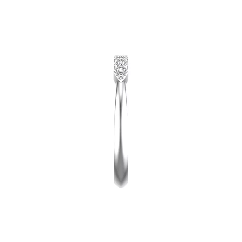 14K White Gold Serenity Milgrain Diamond Band