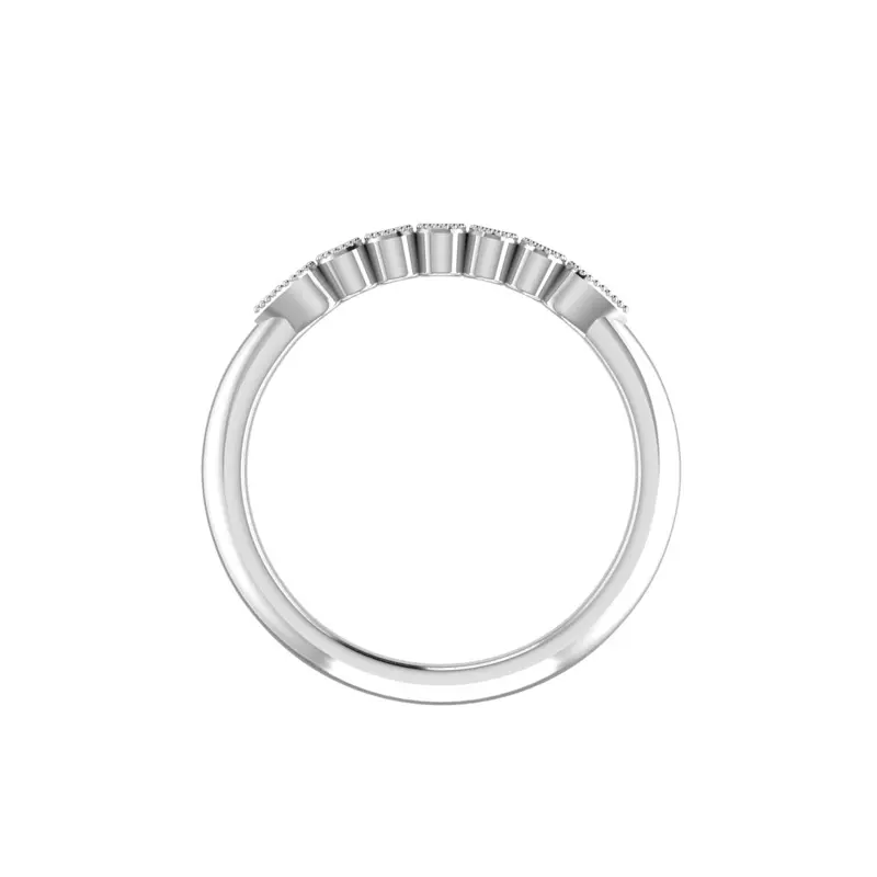 14K White Gold Serenity Milgrain Diamond Band