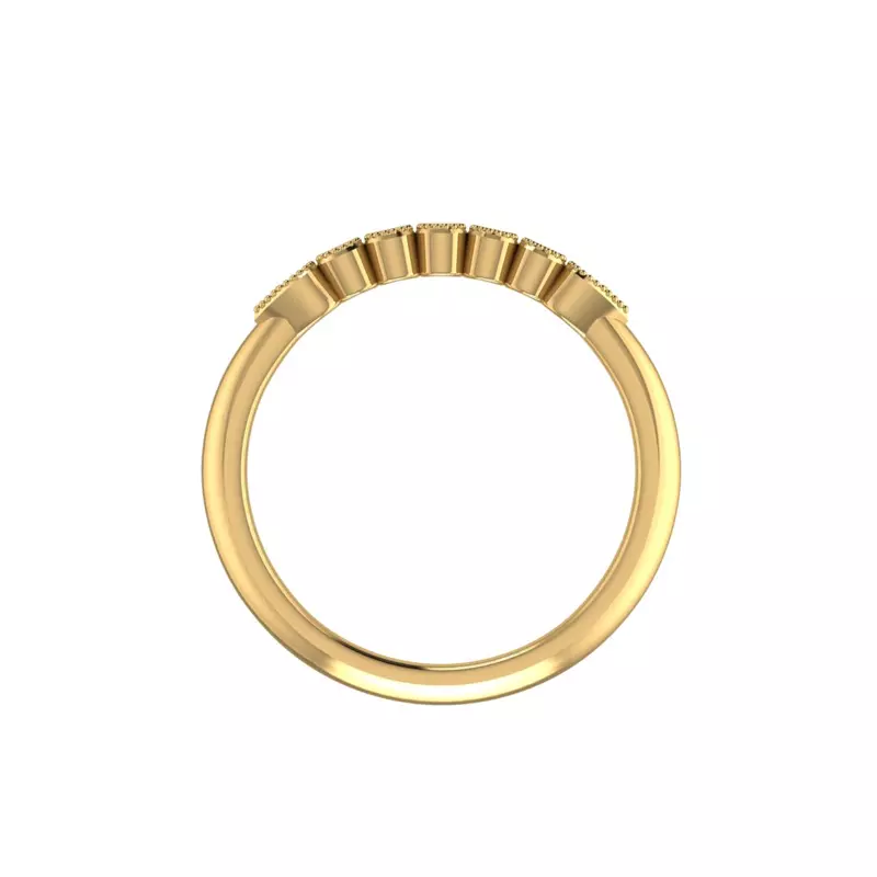 14K Yellow Gold Serenity Milgrain Diamond Band