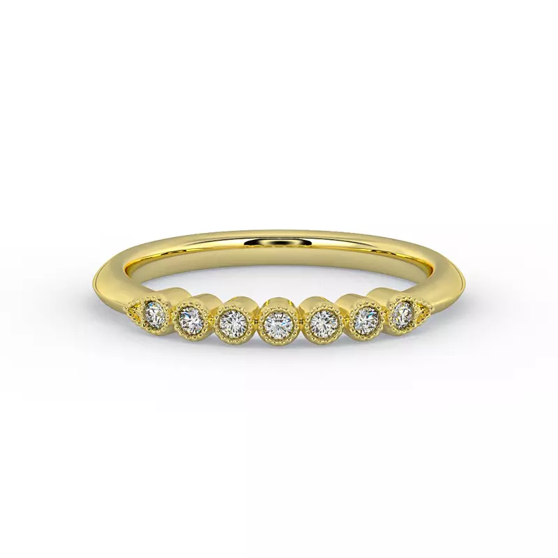 14K Yellow Gold Serenity Milgrain Diamond Band