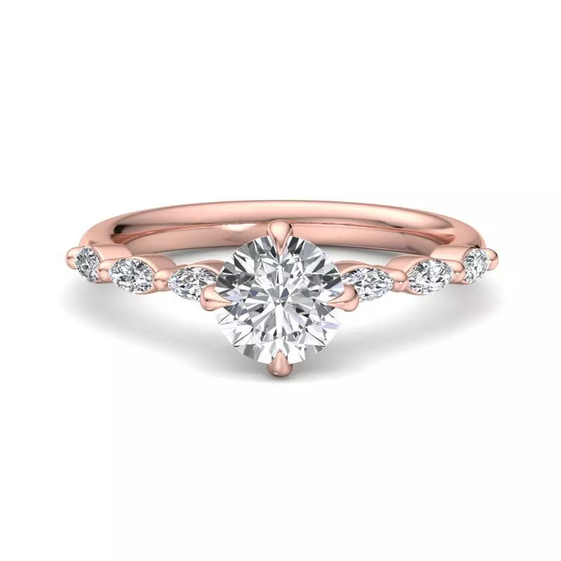 14K Rose Gold Mila Marquise Band Engagement Ring