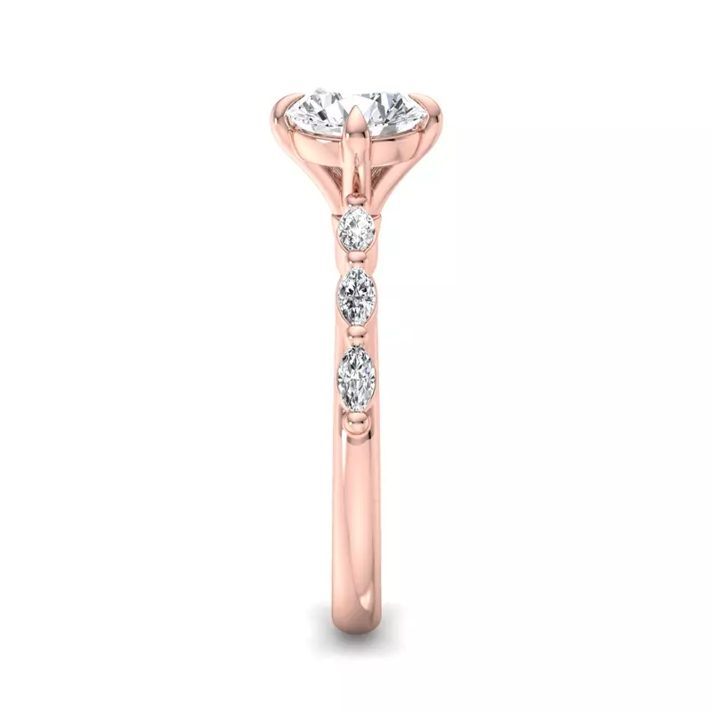 14K Rose Gold Mila Marquise Band Engagement Ring